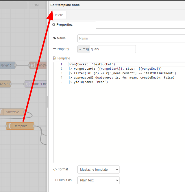 Screenshot showing the template node "Screenshot showing the template node"